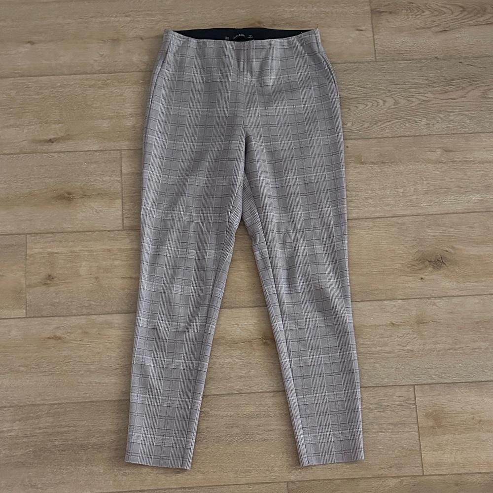 Cream Plaid Trousers